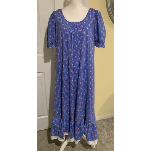 Island Fashions Dresses & Skirts - Vintage ISLAND FASHIONS HONOLULU Womens Dress Sz 4 Blue Maxi Mumu Retro Hawaii
